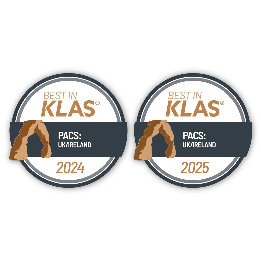 Two circular badges with 